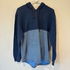 Hurley Blue Hoodie Stripes Pullover Sweatshirt Casual Athleisure Streetwear